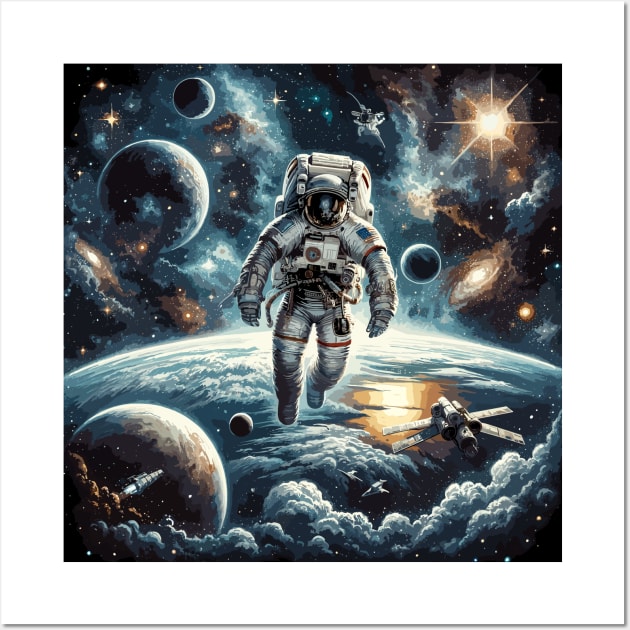 Astronaut Wanderer: Authentic Spacewalk Wall Art by Graphic Wonders Emporium